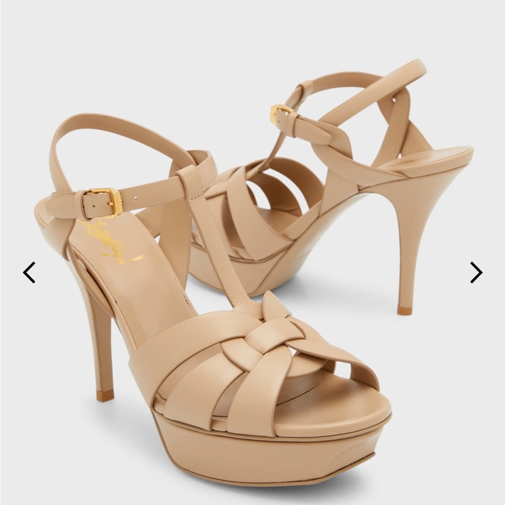 YSL Tribute Low Heels (3.5 inch), Beige Color